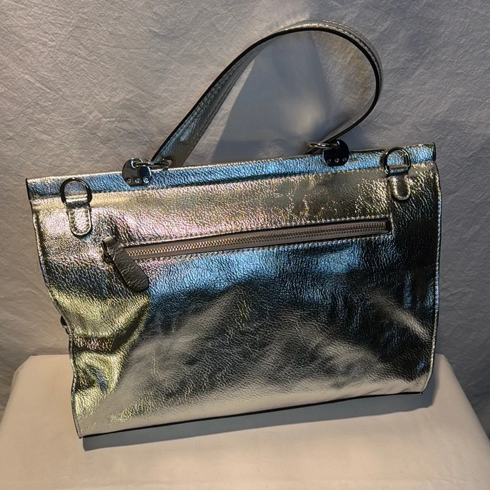 New Guess Metallic Silver Shoulder Bag
